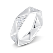 Shining designed with CZ Silver Ring NSR-4034 